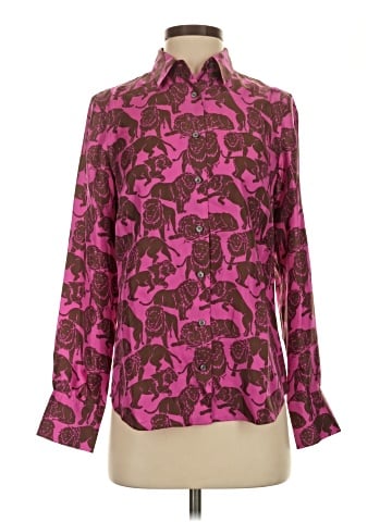 J.Crew Collection Long Sleeve Silk Top (view 1)
