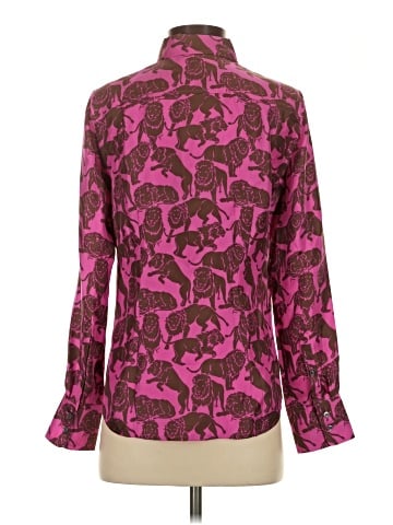 J.Crew Collection Long Sleeve Silk Top (view 2)