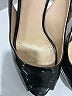 Prada 100% Patent Leather Blue Black Heels Size EU 38 - photo 3