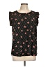 Pleione 100% Polyester Hearts Black Short Sleeve Top Size L - photo 1