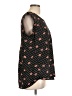 Pleione 100% Polyester Hearts Black Short Sleeve Top Size L - photo 4