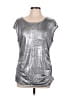 Calvin Klein Metallic Silver Short Sleeve Top Size L - photo 1