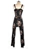 No Boundaries 100% Recycled Polyester Floral Black Jumpsuit Size XS - photo 2