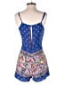 Blush 100% Polyester Paisley Blue Romper Size S - photo 2