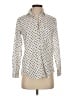 Grayson 100% Cotton Polka Dots Stars White Ivory Long Sleeve Blouse Size XS (1) - photo 1