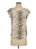 Joie 100% Silk Animal Print Ivory Short Sleeve Silk Top Size S - photo 1