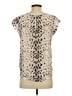 Joie 100% Silk Animal Print Ivory Short Sleeve Silk Top Size S - photo 2