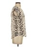 Joie 100% Silk Animal Print Ivory Short Sleeve Silk Top Size S - photo 4