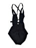 Shein Solid Black One Piece Swimsuit Size 1X - photo 2