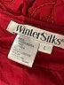 Winter Silks 100% Polyester Damask Floral Paisley Solid Red Jacket Size L - photo 6