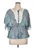 Massini Blue Short Sleeve Blouse Size XL - photo 1