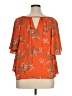 Copper Key 100% Polyester Orange Short Sleeve Blouse Size XL - photo 2