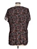 Pleione 100% Polyester Floral Black Short Sleeve Blouse Size L - photo 2