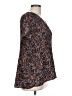 Pleione 100% Polyester Floral Black Short Sleeve Blouse Size L - photo 4