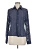 Preview Collection 100% Polyester Paisley Blue Long Sleeve Blouse Size M - photo 1