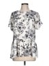 Everleigh 100% Polyester Silver Short Sleeve Blouse Size L - photo 1