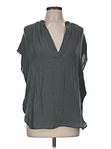 Vince. Short Sleeve Silk Top (view 1)
