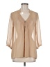 Frenchi 100% Polyester Tan 3/4 Sleeve Blouse Size M - photo 1