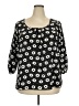Free 2 luv 100% Polyester Black 3/4 Sleeve Blouse Size 2X - photo 1