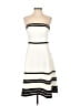 Ann Taylor 100% Polyester Stripes Ivory Cocktail Dress Size 4 - photo 1