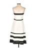 Ann Taylor 100% Polyester Stripes Ivory Cocktail Dress Size 4 - photo 2