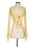 Unbranded 100% Polyester Yellow Long Sleeve Blouse Size S - photo 1