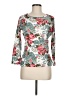 Elite 100% Polyester Floral Silver 3/4 Sleeve T-Shirt Size M - photo 1