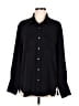 Ann Taylor LOFT 100% Polyester Solid Black Long Sleeve Blouse Size M - photo 1