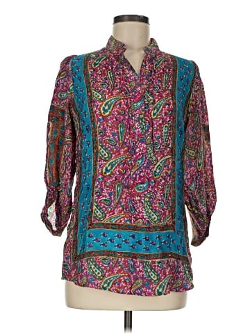 Tolani 3/4 Sleeve Silk Top (view 1)