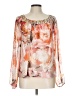 Jennifer Lopez 100% Polyester Orange Long Sleeve Blouse Size L - photo 1