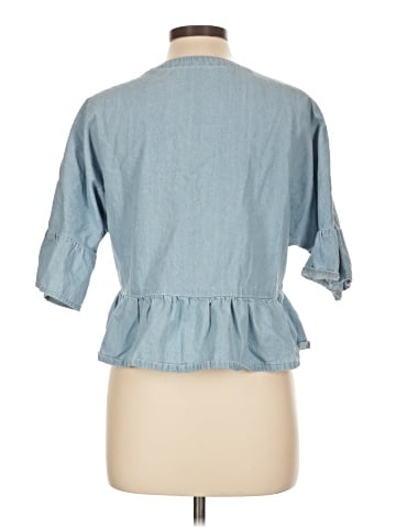 Unbranded 3/4 Sleeve Button-Down Shirt (view 2)