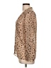 Olive and Oak 100% Polyester Animal Print Tan Long Sleeve Blouse Size L - photo 5