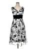 Connected Apparel 100% Polyester Floral Silver Gray Cocktail Dress Size 14 - photo 1