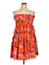 WAYF 100% Polyester Floral Orange Red Cocktail Dress Size 16 - photo 1