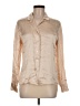 Neiman Marcus 100% Silk Metallic Tan Long Sleeve Silk Top Size 8 - photo 1
