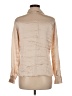Neiman Marcus 100% Silk Metallic Tan Long Sleeve Silk Top Size 8 - photo 2