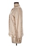 Neiman Marcus 100% Silk Metallic Tan Long Sleeve Silk Top Size 8 - photo 5