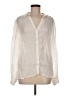 Ecru Solid Ivory Long Sleeve Blouse Size M - photo 1
