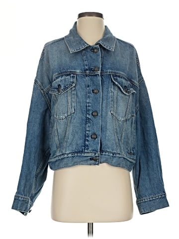 Madewell Relaxed Crop Jean Trucker Jacket in Billings Wash (view 1)