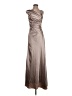 Dalia Macphee 100% Polyester Metallic Silver Cocktail Dress Size 4 - photo 1