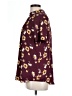 Sienna Sky 100% Polyester Floral Burgundy Short Sleeve Blouse Size L - photo 5