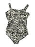 Mainstream Animal Print Ivory One Piece Swimsuit Size 14 - photo 1