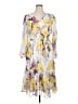 DKNY 100% Polyester Print Yellow Casual Dress Size 14 - photo 1