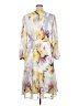 DKNY 100% Polyester Print Yellow Casual Dress Size 14 - photo 2