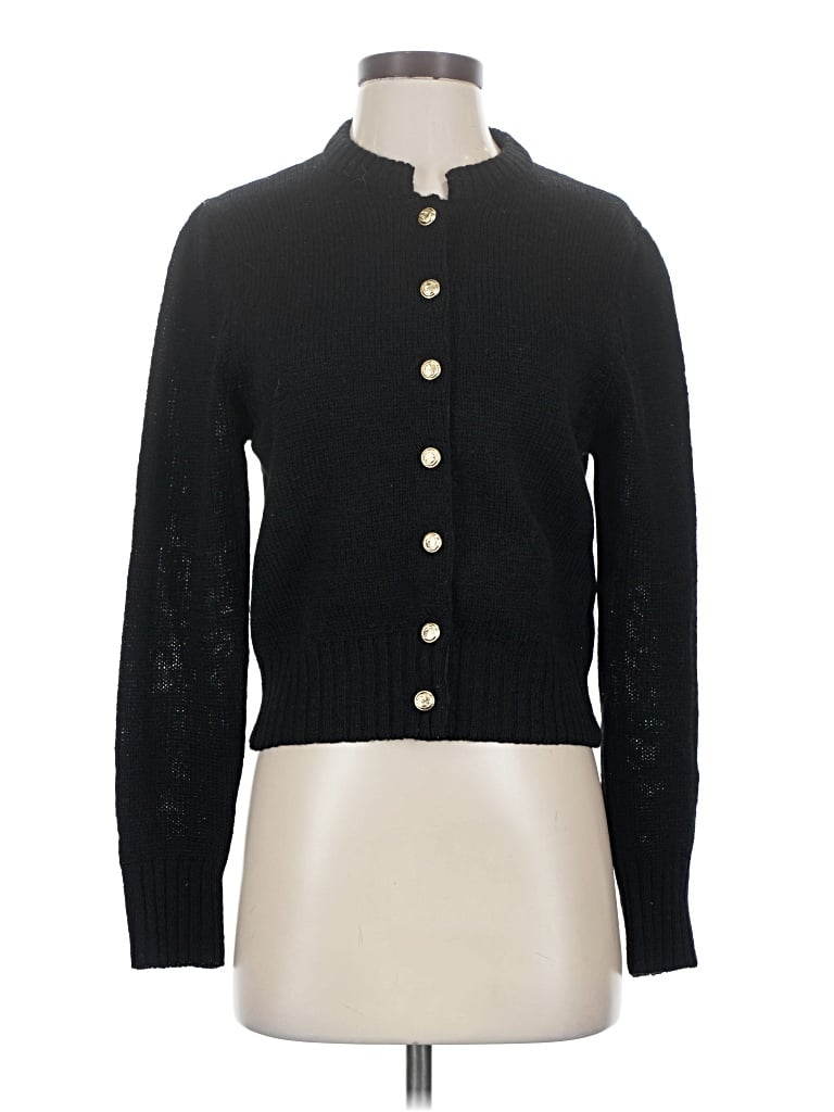 Pre-owned Assorted Brands Wool Cardigan Sweater In Black