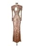 Mac Duggal 100% Polyester Gold Cocktail Dress Size 2 - photo 2