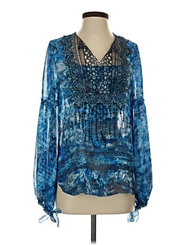 Elie Tahari Long Sleeve Silk Top (view 1)