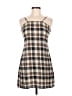 Romwe 100% Polyester Plaid Tan Casual Dress Size 6 - photo 1