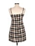 Romwe 100% Polyester Plaid Tan Casual Dress Size 6 - photo 2