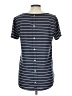 Pink Clover Stripes Gray Short Sleeve Top Size L - photo 2